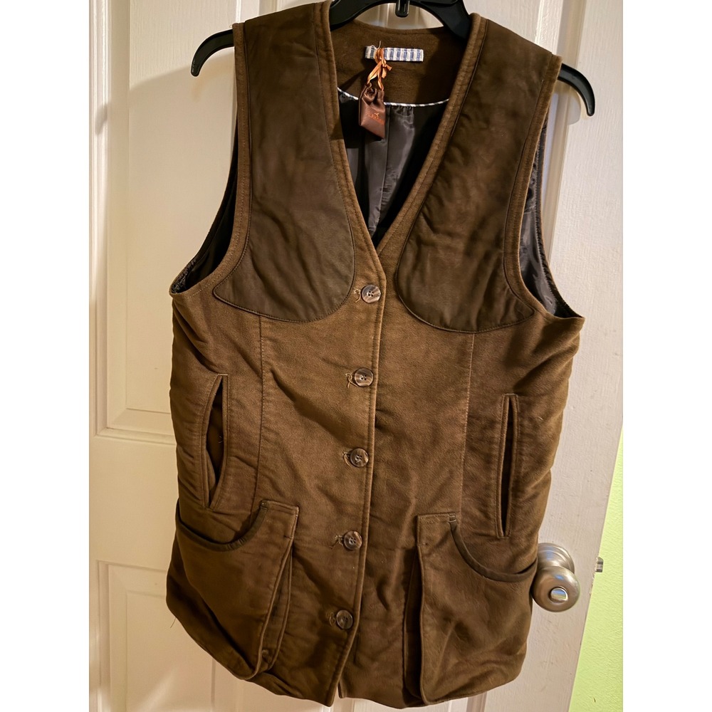 Laksen Sporting Amaretta Vest Womens Brown Suede Feel Shooting Hunting Waistcoat